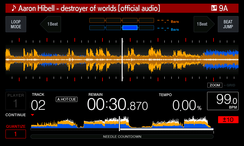 3-band detail waveform with the half overview waveform