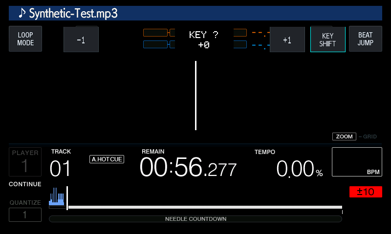Key Shift panel open on the player screen